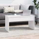Coffee Table White 102x50.5x52.5 cm Engineered Wood - Low Angle