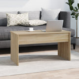Coffee Table Sonoma Oak 102x50.5x52.5 cm Engineered Wood - Low Angle