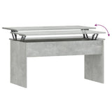 Coffee Table Concrete Grey 102x50.5x52.5 cm Engineered Wood - Rear View