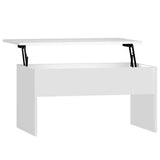 Coffee Table White 80x50.5x41.5 cm Engineered Wood - Front View
