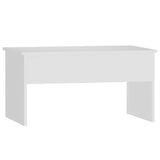 Coffee Table White 80x50.5x41.5 cm Engineered Wood - Side View