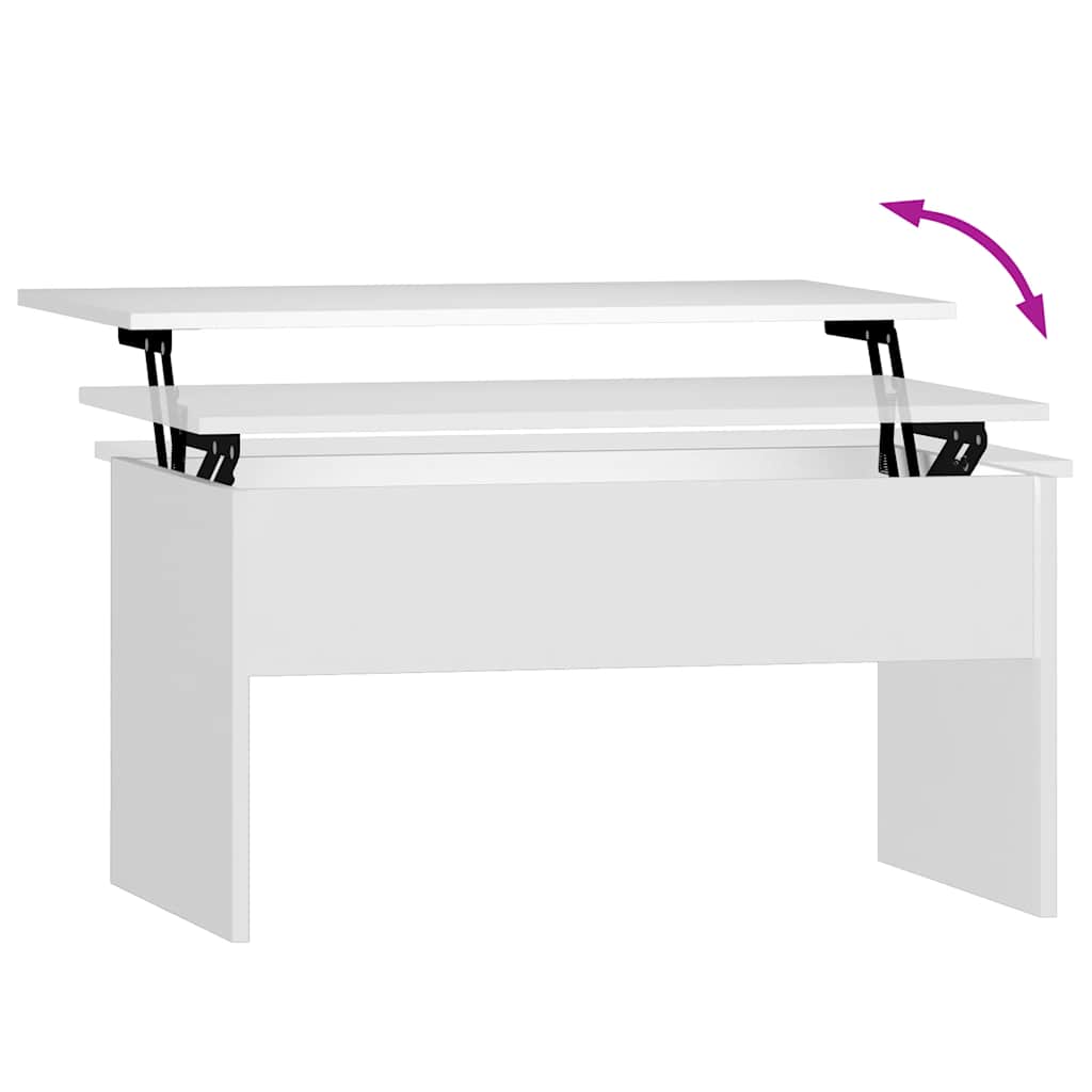 Coffee Table White 80x50.5x41.5 cm Engineered Wood