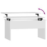 Coffee Table White 80x50.5x41.5 cm Engineered Wood - Rear View