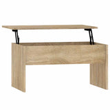 Coffee Table Sonoma Oak 80x50.5x41.5 cm Engineered Wood - Front View