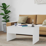 Coffee Table High Gloss White 80x50.5x41.5 cm Engineered Wood - Low Angle
