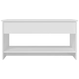 Coffee Table White 102x50x52.5 cm Engineered Wood - 45-Degree Angle