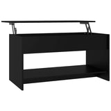 Coffee Table Black 102x50x52.5 cm Engineered Wood - Front View