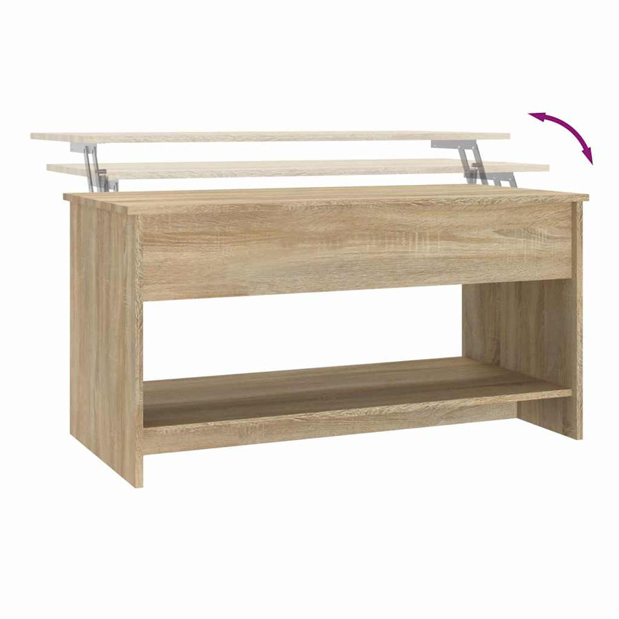 Coffee Table Sonoma Oak 102x50x52.5 cm Engineered Wood