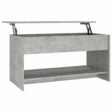 Coffee Table Concrete Grey 102x50x52.5 cm Engineered Wood - Front View