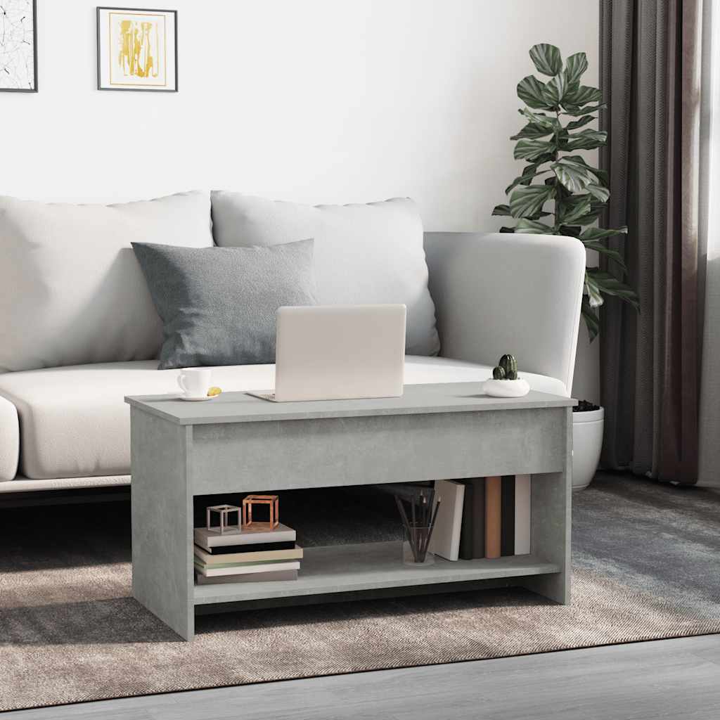 Coffee Table Concrete Grey 102x50x52.5 cm Engineered Wood