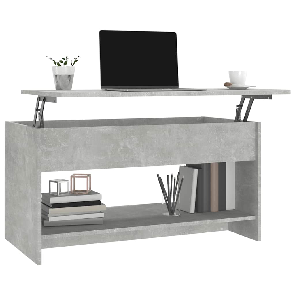 Coffee Table Concrete Grey 102x50x52.5 cm Engineered Wood
