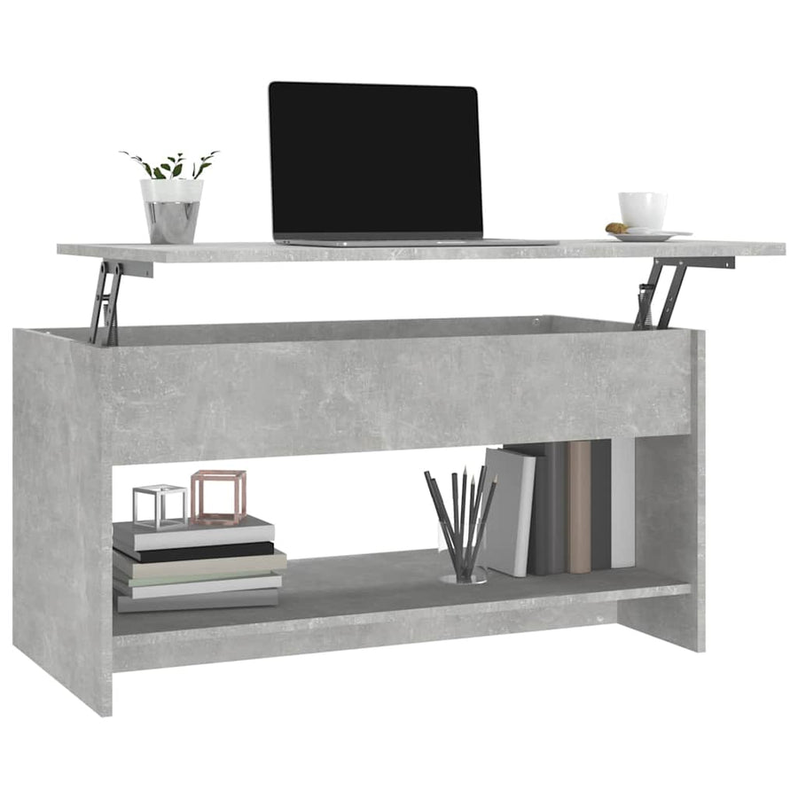 Coffee Table Concrete Grey 102x50x52.5 cm Engineered Wood