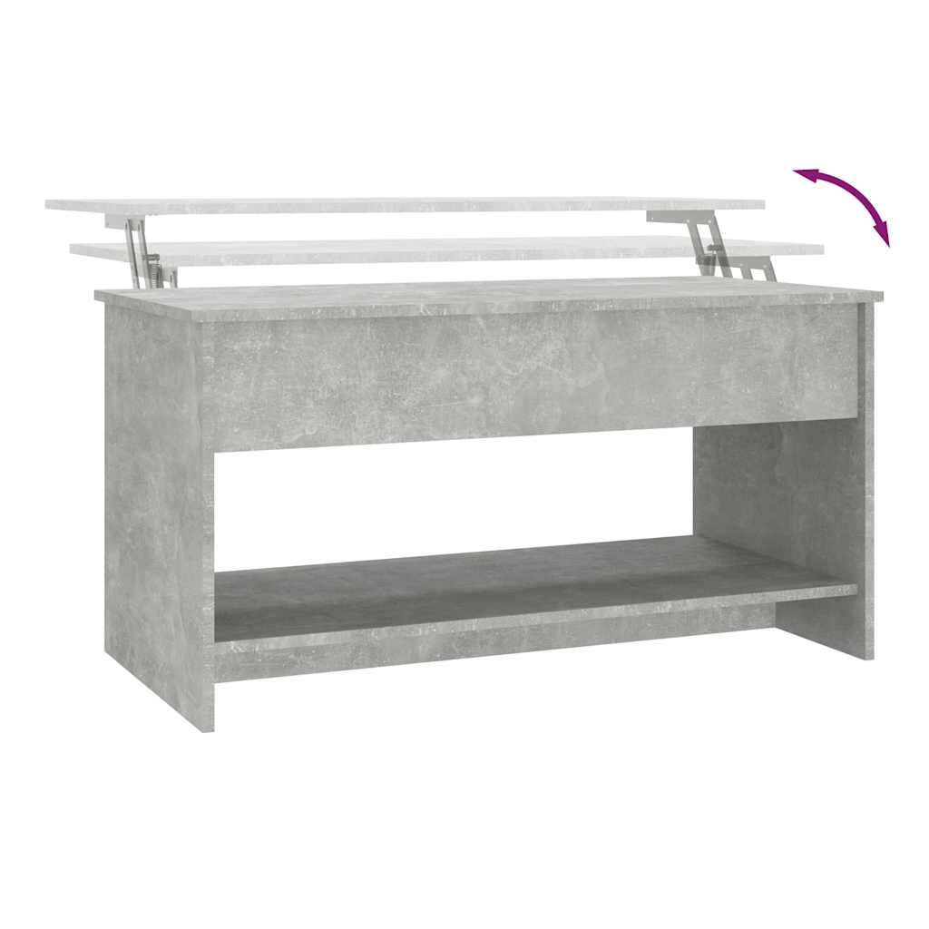 Coffee Table Concrete Grey 102x50x52.5 cm Engineered Wood