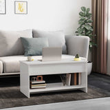 Coffee Table High Gloss White 102x50x52.5 cm Engineered Wood