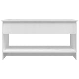 Coffee Table High Gloss White 102x50x52.5 cm Engineered Wood - Rear View