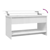 Coffee Table High Gloss White 102x50x52.5 cm Engineered Wood - Low Angle