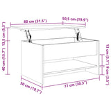 Coffee Table White 80x50x40 cm Engineered Wood - Extra Image