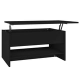 Coffee Table Black 80x50x40 cm Engineered Wood - Front View