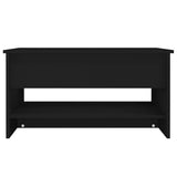 Coffee Table Black 80x50x40 cm Engineered Wood - Rear View