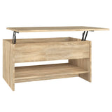 Coffee Table Sonoma Oak 80x50x40 cm Engineered Wood - Front View