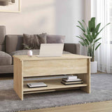 Coffee Table Sonoma Oak 80x50x40 cm Engineered Wood - Side View