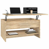 Coffee Table Sonoma Oak 80x50x40 cm Engineered Wood - Top-Down View