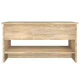 Coffee Table Sonoma Oak 80x50x40 cm Engineered Wood - Rear View