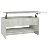 Coffee Table Concrete Grey 80x50x40 cm Engineered Wood - Front View