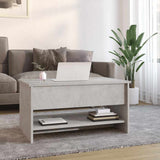 Coffee Table Concrete Grey 80x50x40 cm Engineered Wood - Side View