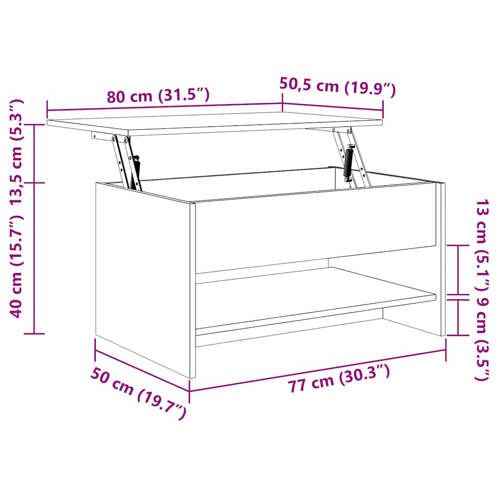 Coffee Table High Gloss White 80x50x40 cm Engineered Wood
