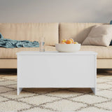 Coffee Table White 102x55.5x52.5 cm Engineered Wood - Low Angle