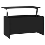 Coffee Table Black 102x55.5x52.5 cm Engineered Wood - Front View