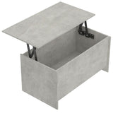 Coffee Table Concrete Grey 102x55.5x52.5 cm Engineered Wood - Rear View