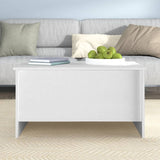 Coffee Table White 80x55.5x41.5 cm Engineered Wood - Close-Up Angle
