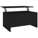Coffee Table Black 80x55.5x41.5 cm Engineered Wood - Front View
