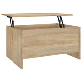 Coffee Table Sonoma Oak 80x55.5x41.5 cm Engineered Wood - Front View
