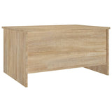Coffee Table Sonoma Oak 80x55.5x41.5 cm Engineered Wood - Side View