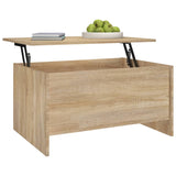 Coffee Table Sonoma Oak 80x55.5x41.5 cm Engineered Wood - Rear View