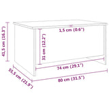 Coffee Table Concrete Grey 80x55.5x41.5 cm Engineered Wood