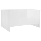 Coffee Table High Gloss White 80x55.5x41.5 cm Engineered Wood - Side View