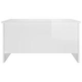 Coffee Table High Gloss White 80x55.5x41.5 cm Engineered Wood - Top-Down View