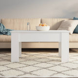 Coffee Table White 101x49x52 cm Engineered Wood - Side View