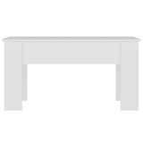 Coffee Table White 101x49x52 cm Engineered Wood - Rear View