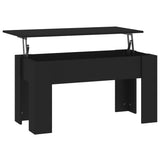 Coffee Table Black 101x49x52 cm Engineered Wood - Front View