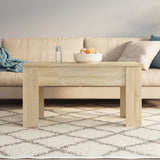 Coffee Table Sonoma Oak 101x49x52 cm Engineered Wood - Side View