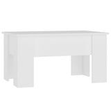 Coffee Table White 79x49x41 cm Engineered Wood - Front View