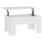Coffee Table White 79x49x41 cm Engineered Wood - 45-Degree Angle