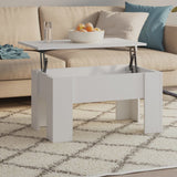 Coffee Table White 79x49x41 cm Engineered Wood - Close-Up Angle