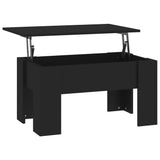 Coffee Table Black 79x49x41 cm Engineered Wood - 45-Degree Angle