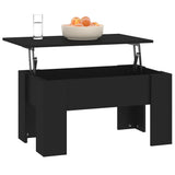 Coffee Table Black 79x49x41 cm Engineered Wood - Rear View
